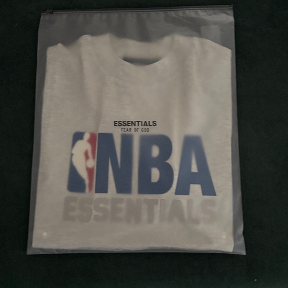 NBA Essentials Light Gray Tee with Blue Logo